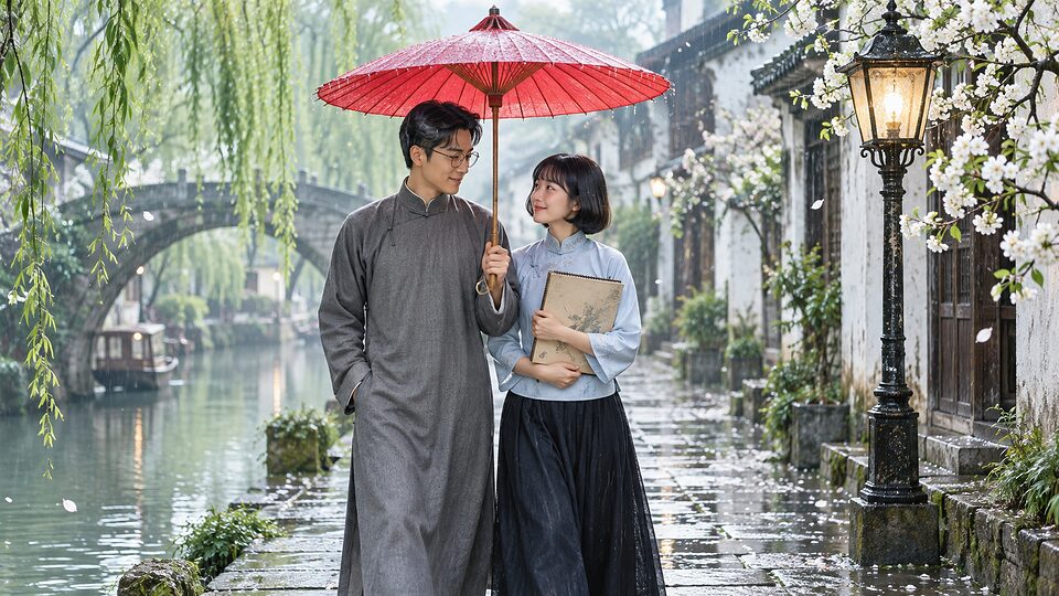灯下同伞